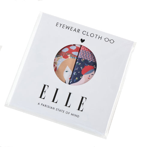 ELLE かわいいグラフィックのメガネ拭き 2枚セット